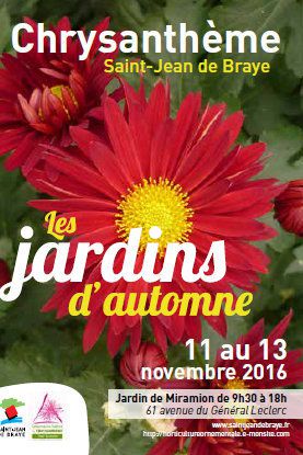 EXPOSITION DU CHRYSANTHEME à St JEAN DE BRAYE Jardin de Miramion du 11 au  13 novembre 2016 - VIVRE AUTREMENT VOS LOISIRS avec Clodelle