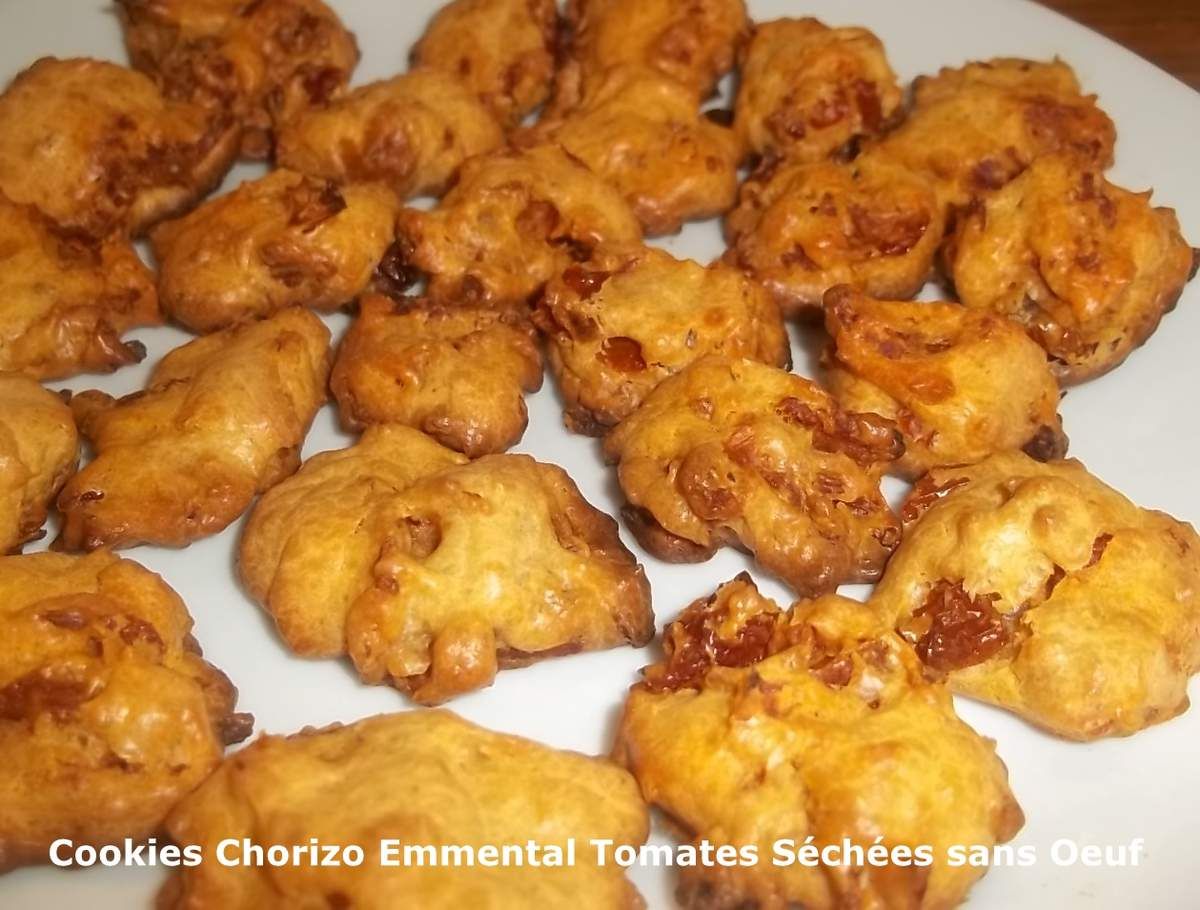 Un Tour en Cuisine #366 - Cookies Chorizo Emmental Tomates Séchées sans Oeuf