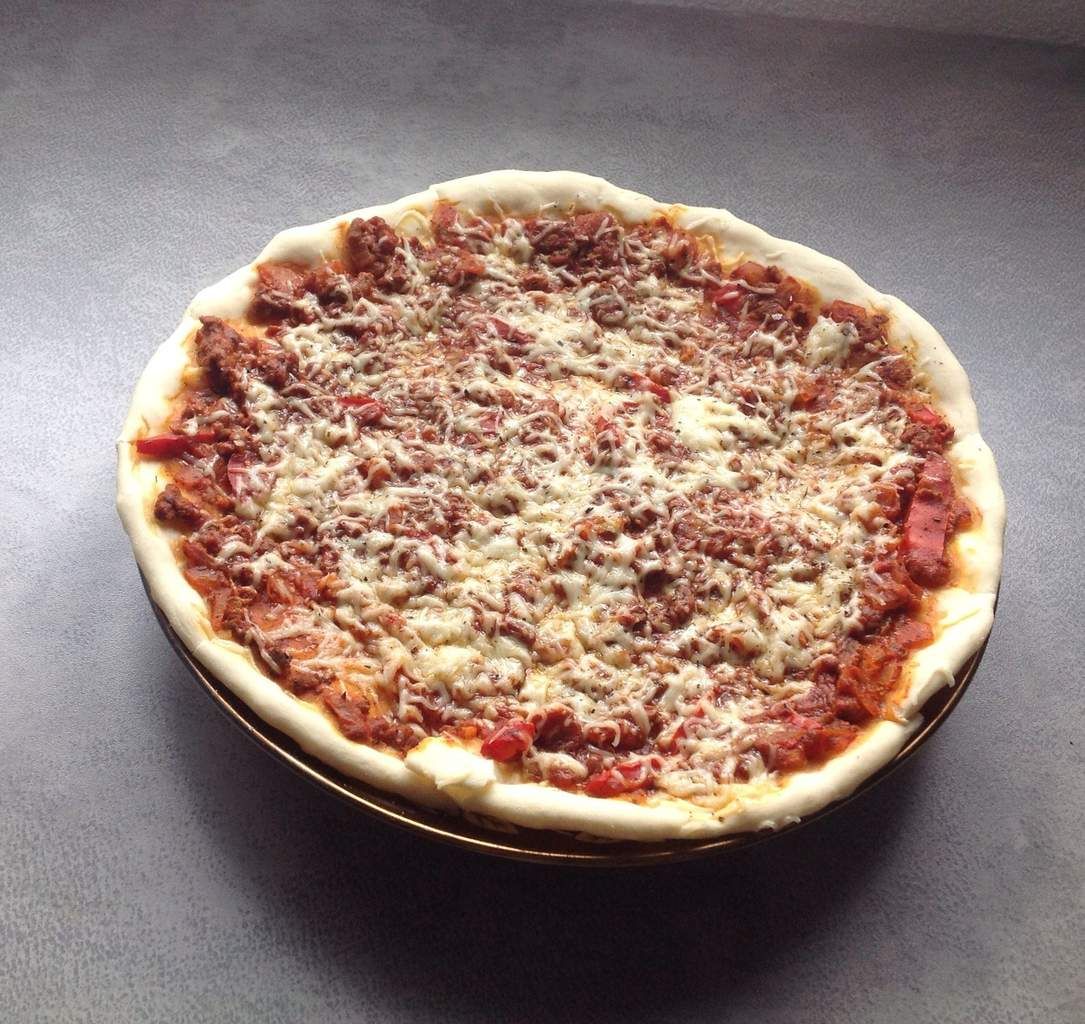 Pizza viande hachée et poivron Les recettes d