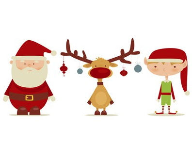 Père Noël avec ses petits cadeaux - Personnages de Noël - 10 Doigts