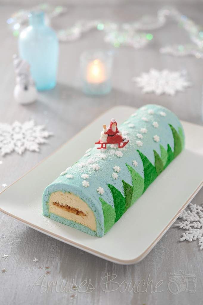 Bûche de Noël, Forêt sous la neige