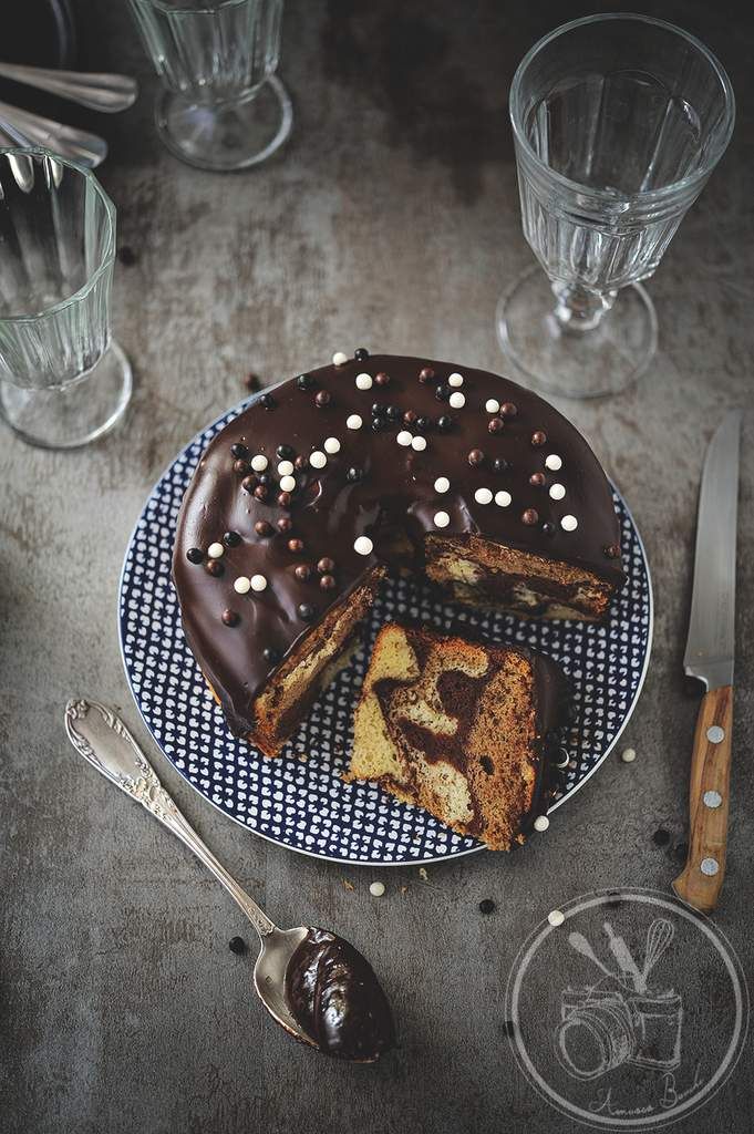 Chiffon cake marbré