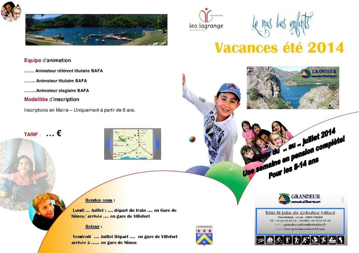 Mas des Enfants : Programme Eté 2014