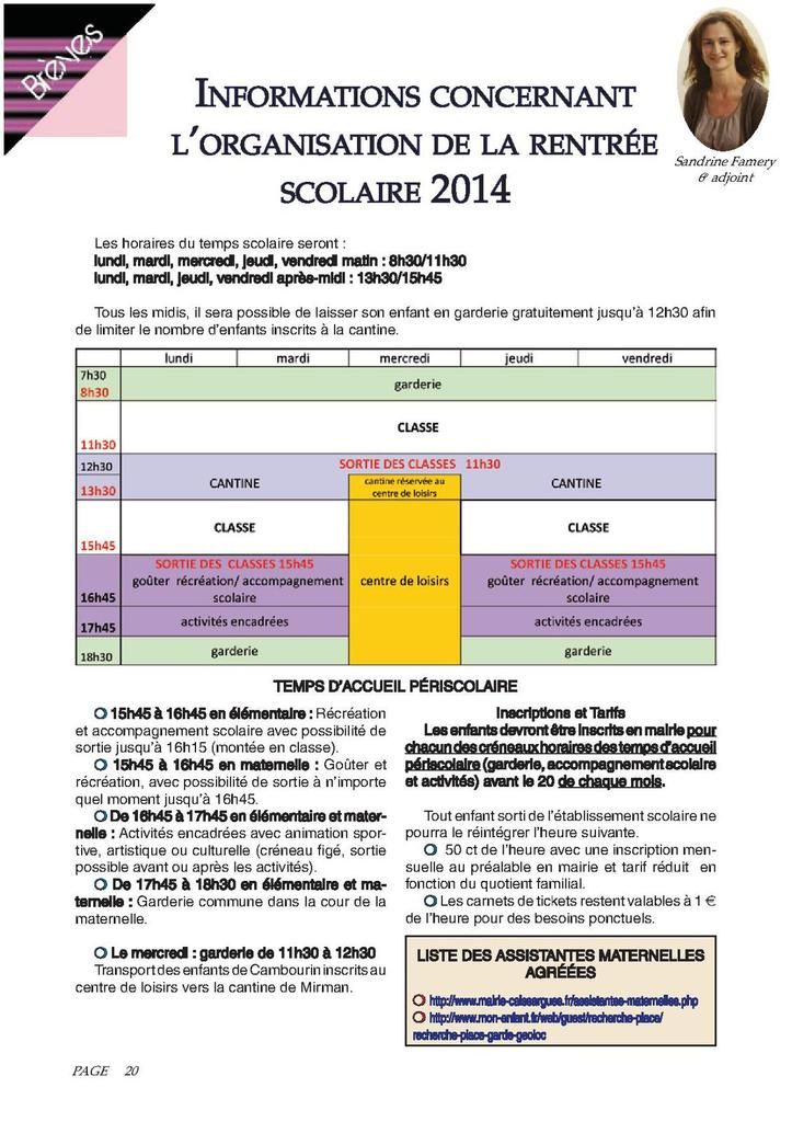 Rentrée scolaire 2014