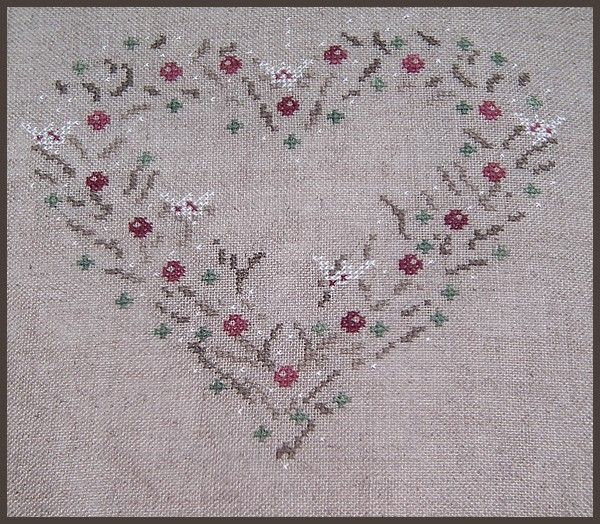 Cœurs d'Hiver - broderie finie