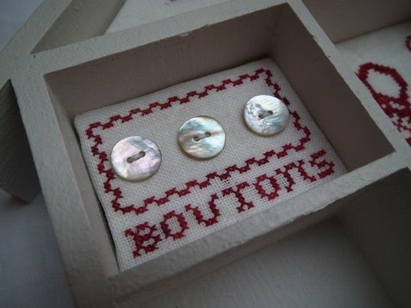 Maison de broderie, mes cases montées