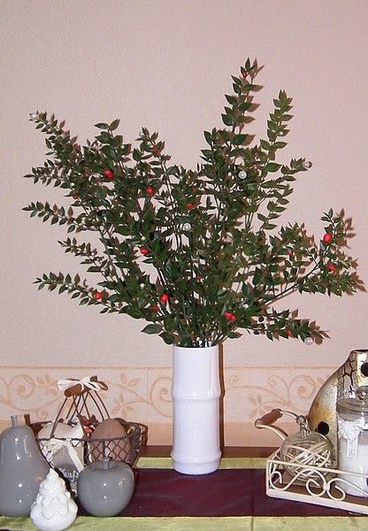 Margaux et ses fleurs... Houx et Fragonnette ...