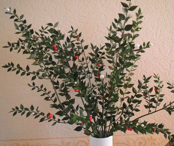 Margaux et ses fleurs... Houx et Fragonnette ...