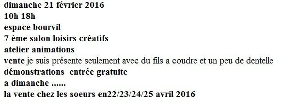 Quelques dates en urgence