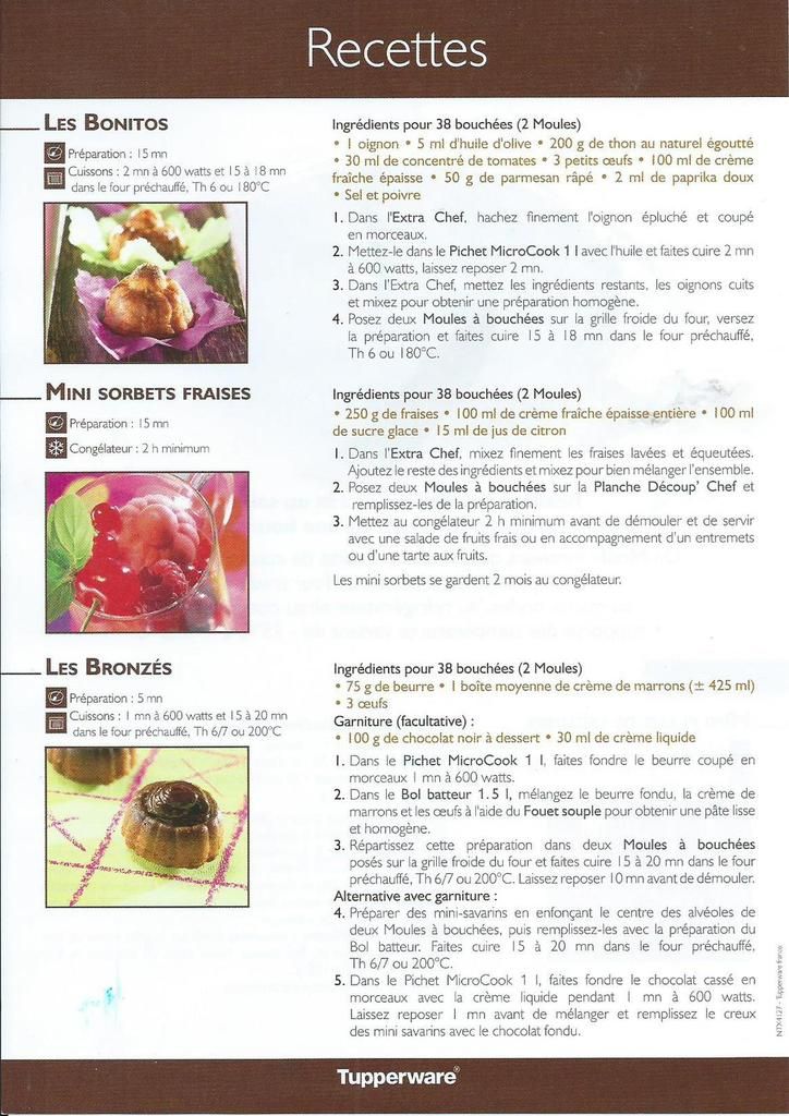 Fiche recettes Moule silicone