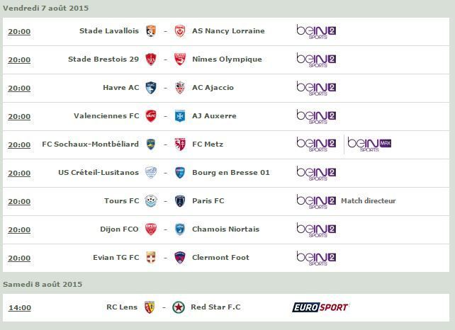 programme tv foot