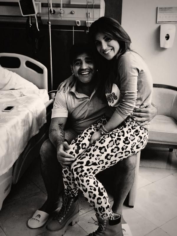 Diego Maradona et sa fille le 14 août 2014