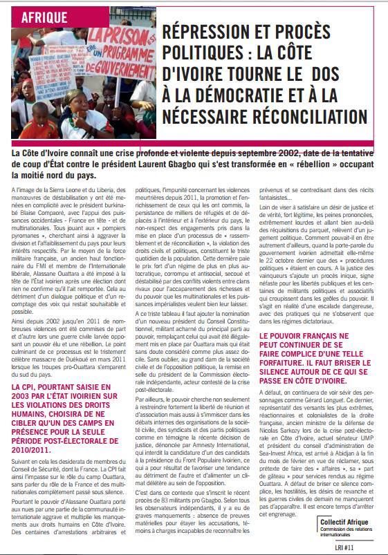 #CôtedIvoire / Le PCF montre l'exemple (#FrontDeGauche #NPA #EELV)
