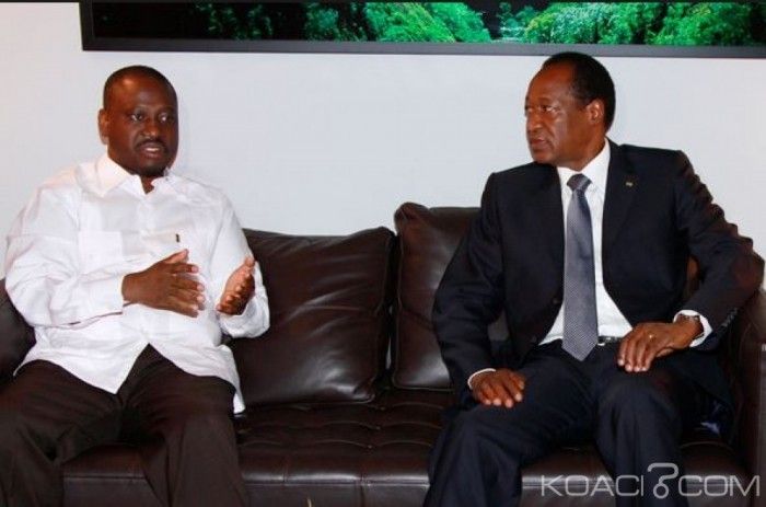 Guillaume Soro avec son ancien protecteur l'ex président burkinabé Compaoré