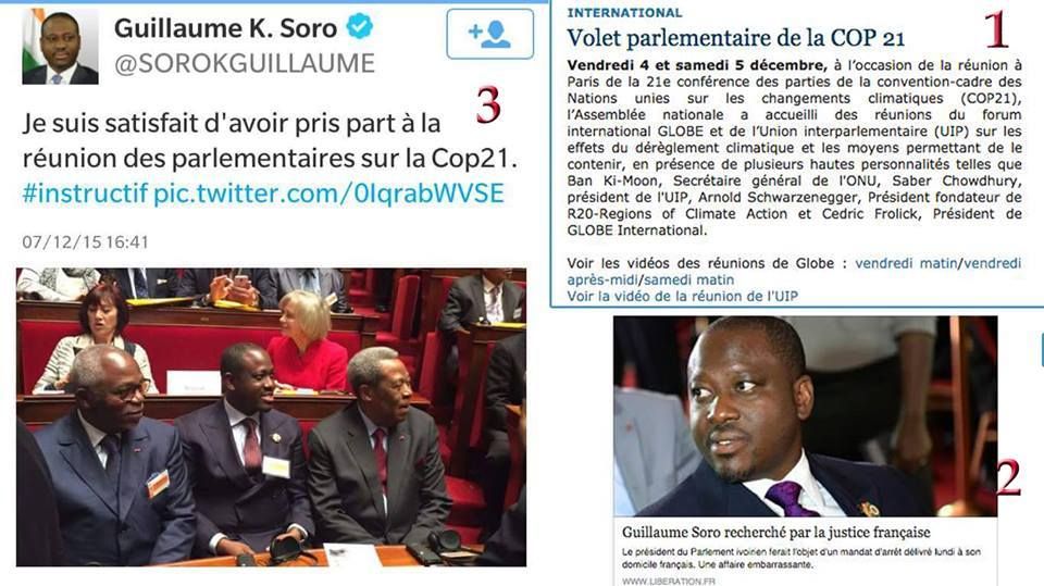 #COP21 / Guillaume Soro le roi du pipeau prétend y avoir été aujourd'hui !