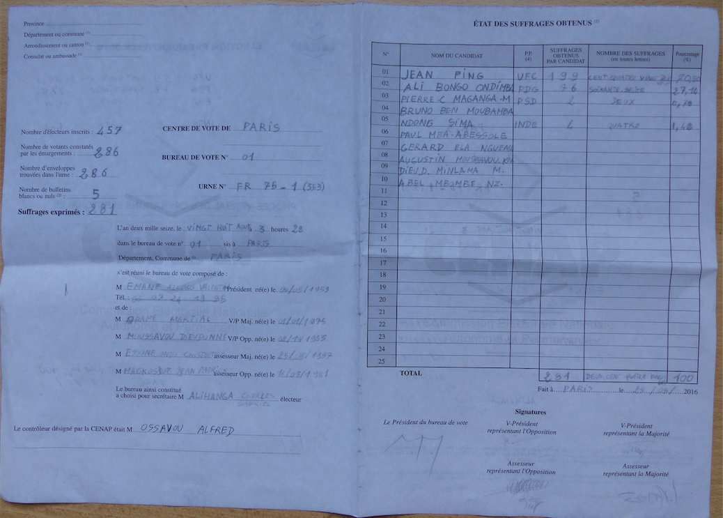 #Gabon / A Paris, Ping le Chinois défait Ali le looser (#PVBureauxDeVote)