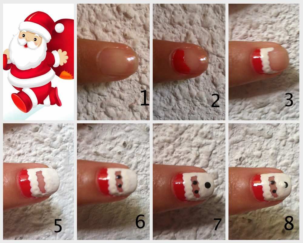 Tutoriel, nail art père noël pour débutant(e) - NailartAngel