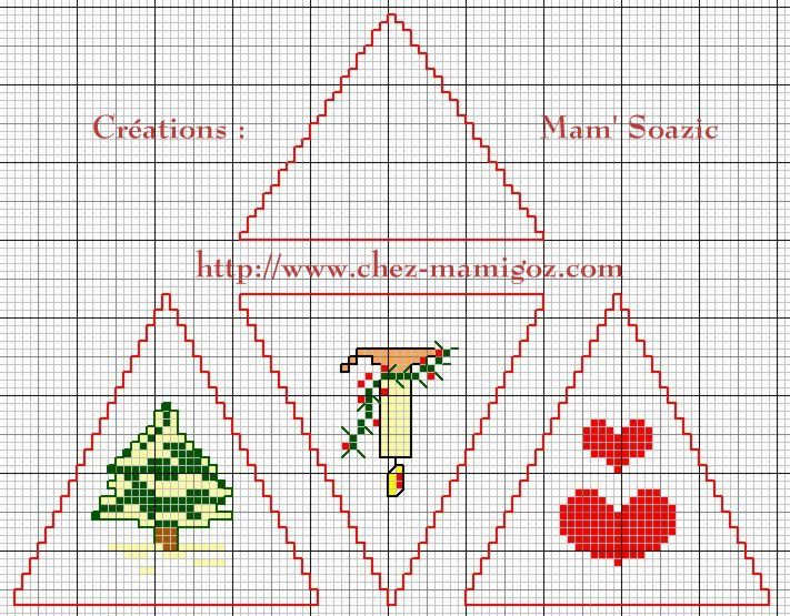Petite déco : Pyramide brodée, pour Sapin de Noël