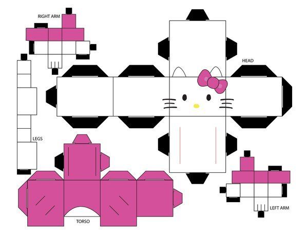 kitty papercraft template Hello Créa hello Lola Kitty kitty papercraft template Hello Créa hello Lola Kitty