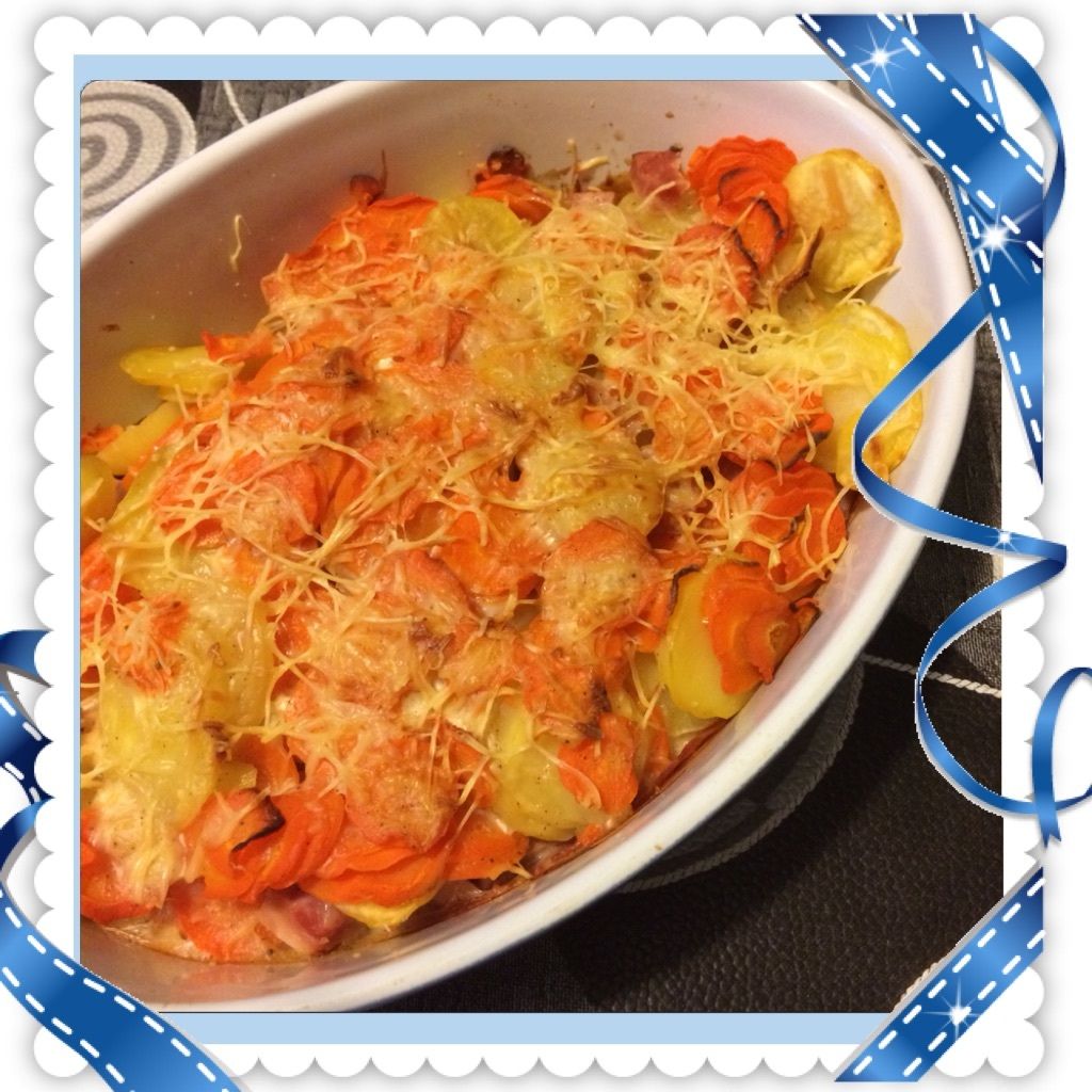Gratin pdt carottes jambon