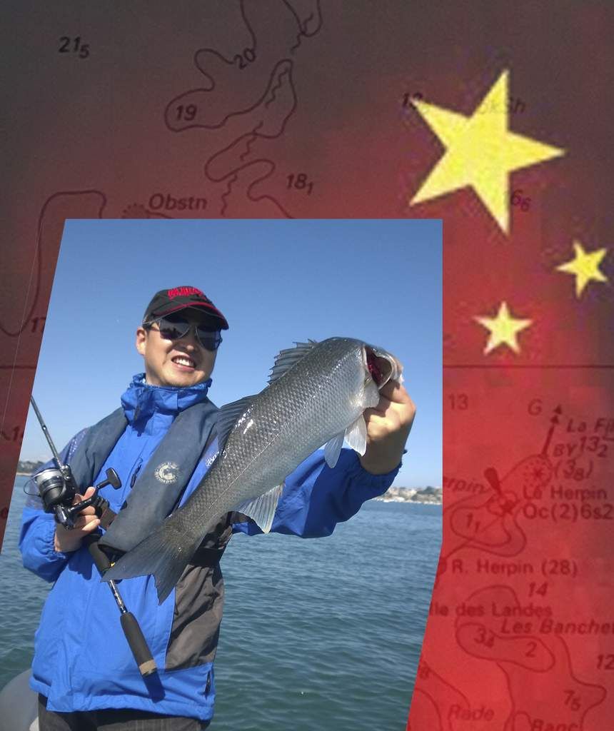 Chinese Staff after EFFTEX coming in Saint Malo during half day Sea Bass lure fishing session on board of my CENTAUR RIB