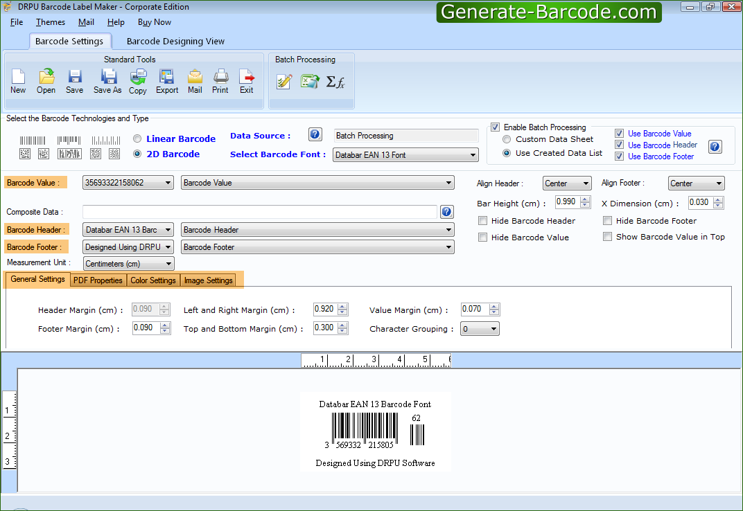 How to use Batch Processing Series feature to generate multiple barcode labels