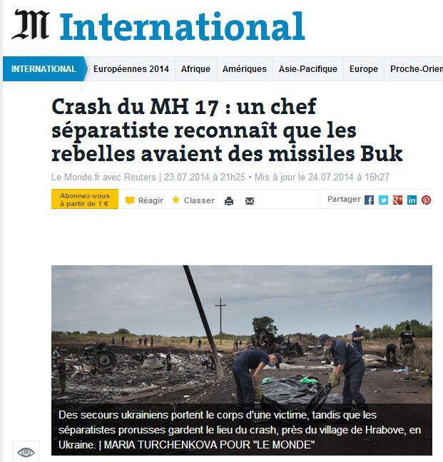 [Analyse des médias, spécial journaliste] MH17 : 4 énormes manipulations colportées par nos médias, et jamais corrigées…