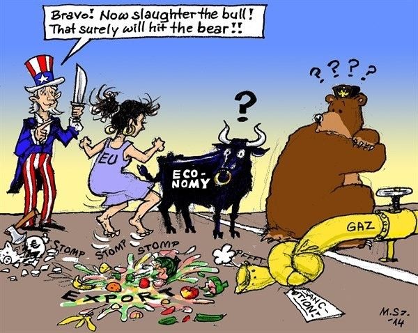 Bravo ! Maintenant abats le taureau ! Ça va sûrement atteindre l'ours !!" Auto-sanctions, par MarkusSzy, Autriche