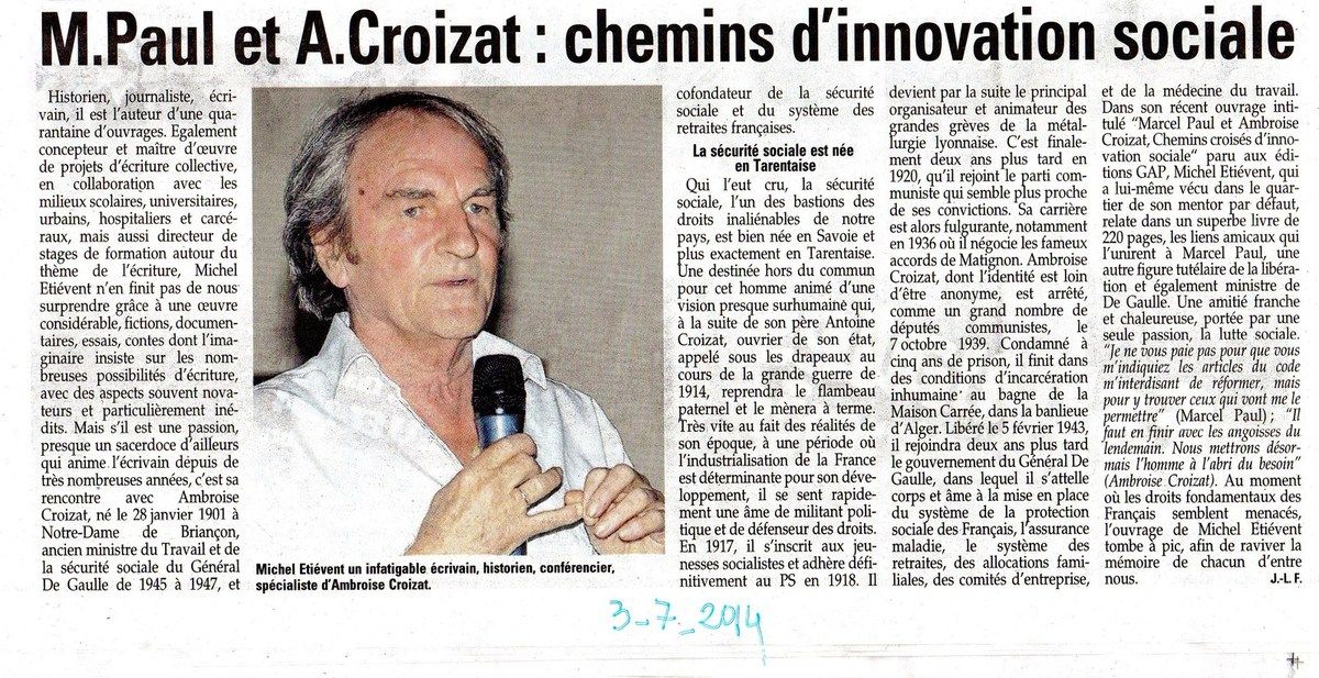 Michel Etievent Le film sur Ambroise Croizat et la Michel Etievent Le film sur Ambroise Croizat et la