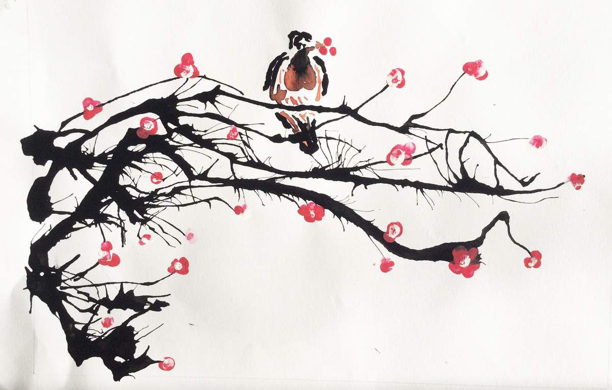 Perché ur une branche de cerisier japonais.... - Le blog de Artamuse  Lamorlaye