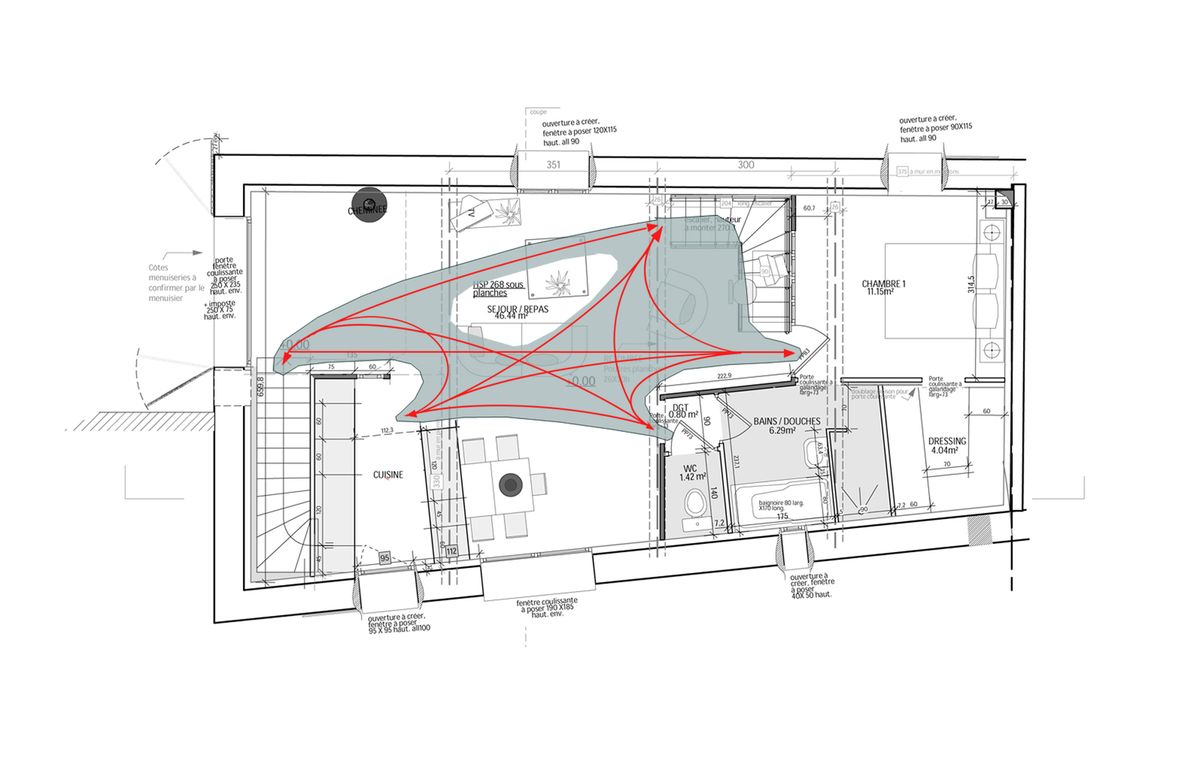 Agencement d\'une pièce de vie de 46m2- récupérer les mètres carrés ... Agencement d\'une pièce de vie de 46m2- récupérer les mètres carrés ...