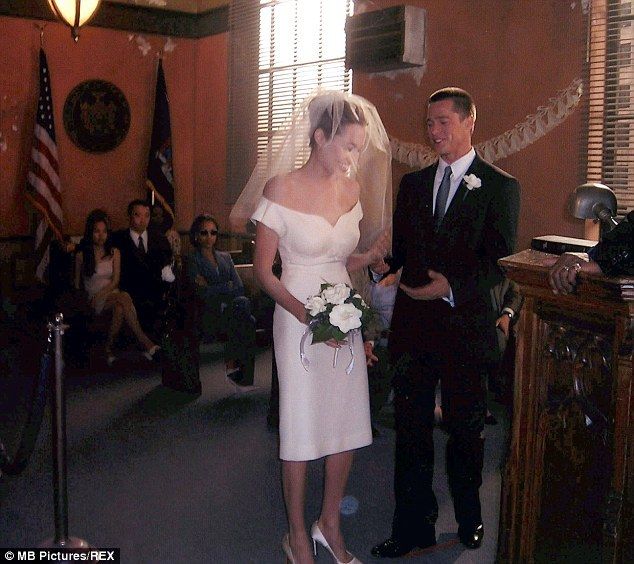 Angelina Jolie Walks Down The Aisle In A Custom Atelier Versace
