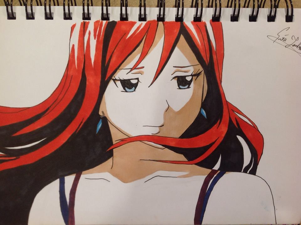 erza scarlet face drawing