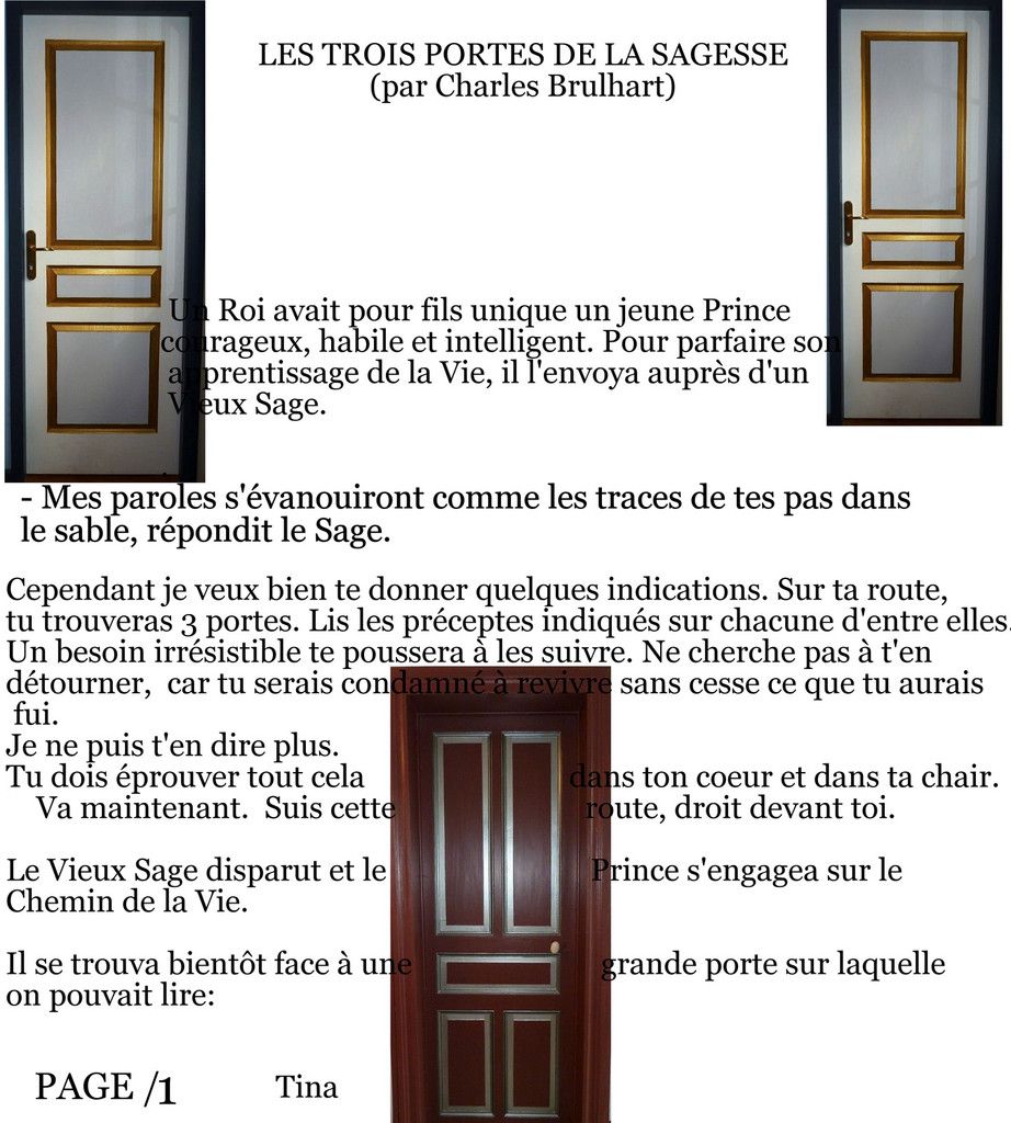 LES TROIS PORTES DE LA SAGESSE - par Charles Brulhart -