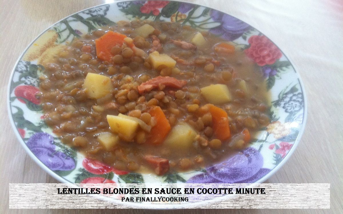 101 Lentilles blondes en sauce à la cocotte minute - Le blog de Finally  Cooking