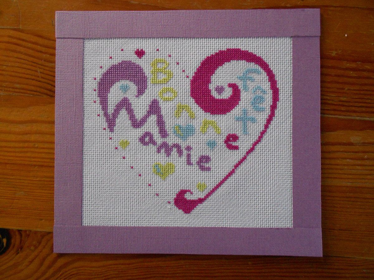 Grille Point De Croix De Mère En Fille Carte - Bonne fête mamie - point de croix - Ptitelilie41 : Journal de mes  passions