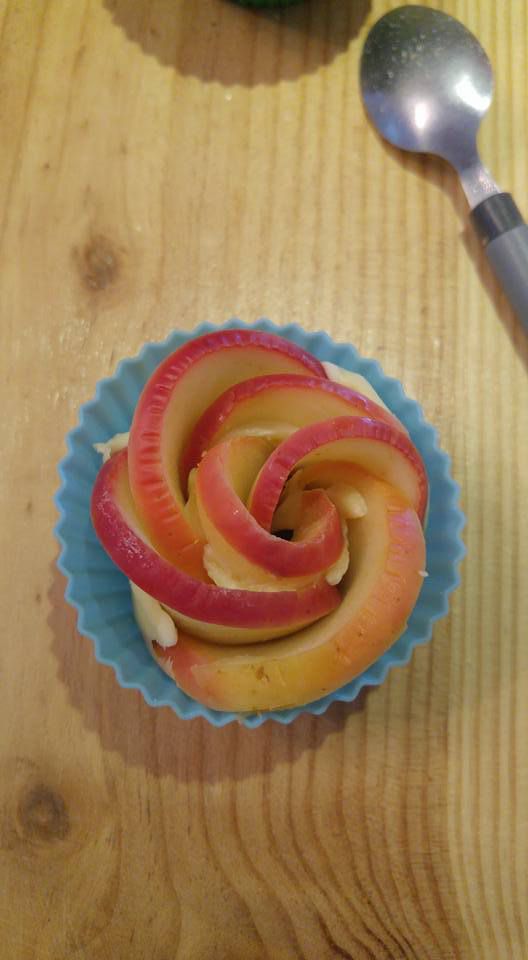 Pomme feuilletée en forme de rose