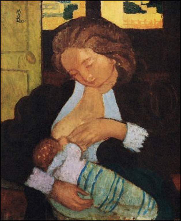 Mère et enfant par les grands peintres - Maurice Denis (1870-1943)   Maternite aux manchettes de dentelles (1895)