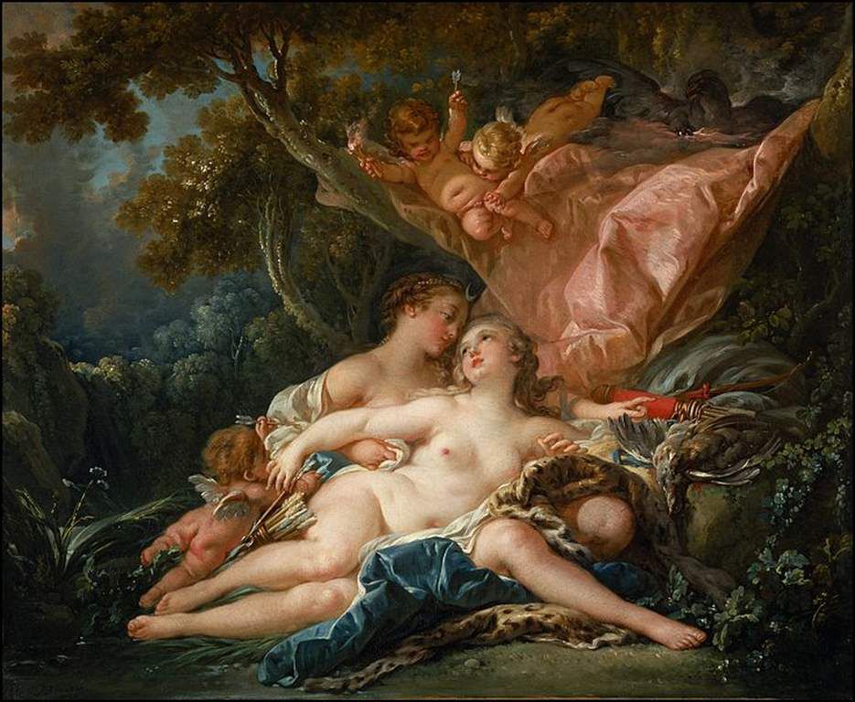 La Nymphe Callisto séduite par Jupiter sous les traits de Diane(1759)