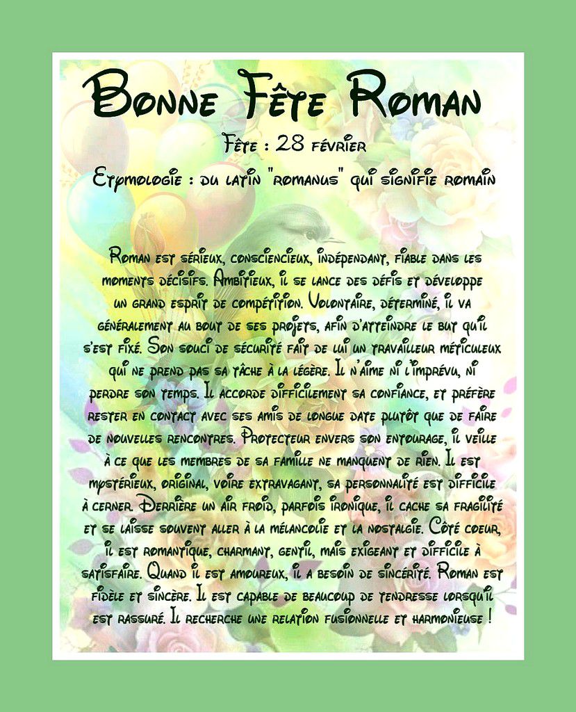 Carte Bonne Fête Roman - 28 février - Balades comtoises