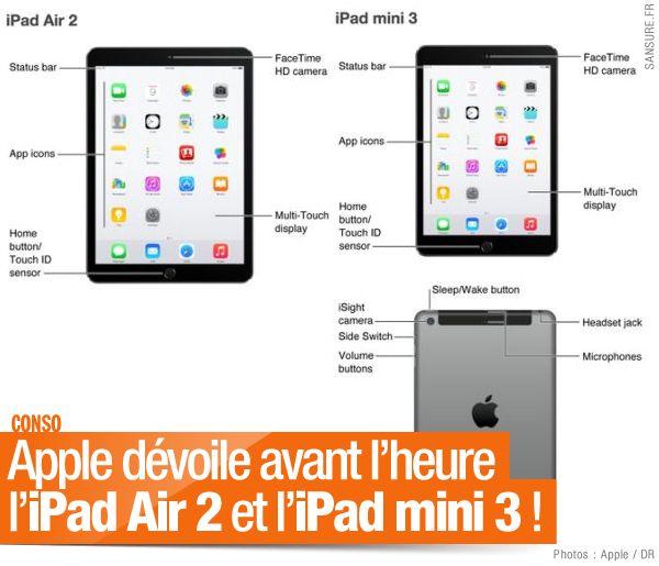 Apple dévoile avant l’heure l’iPad Air 2 et l’iPad mini 3 ! #fail
