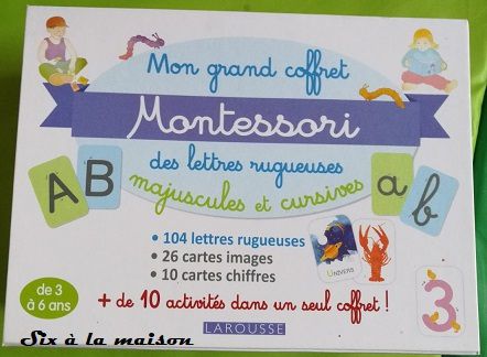 Mon grand coffret Montessori des lettres rugueuses - Six à la maison