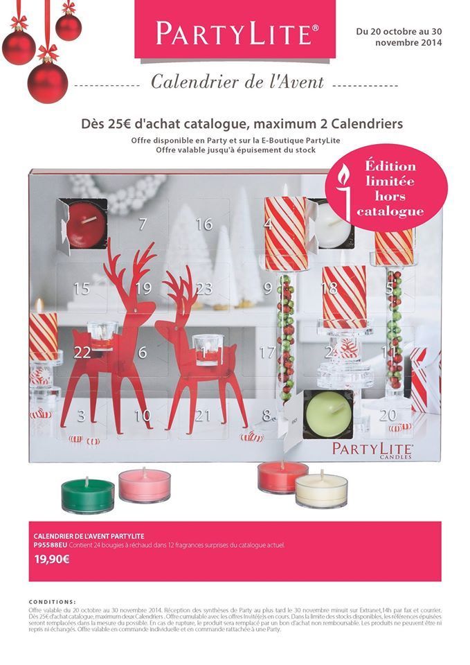 Calendrier de l'avent Partylite, il est là! La déco Partylite de Céline