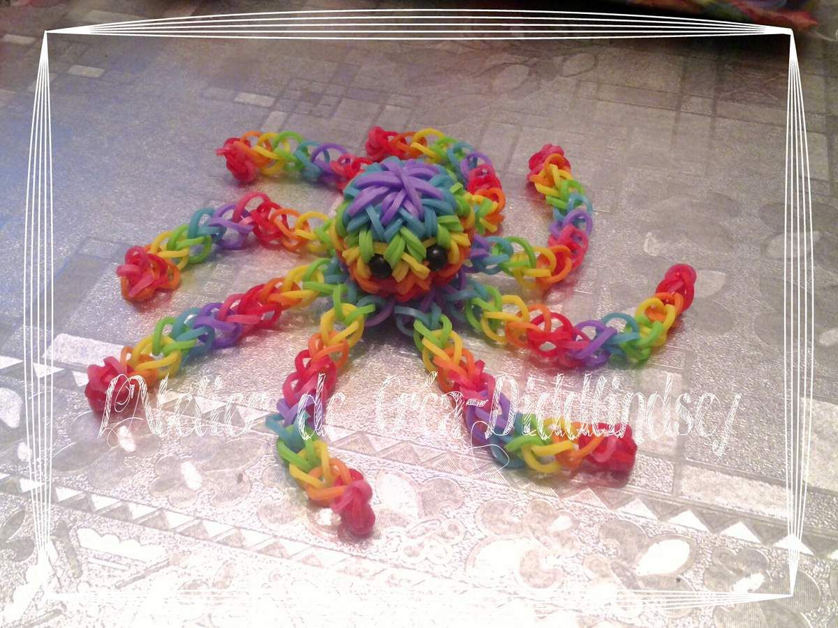 Bracelet en élastiques & Ci : mon Octopus ou poulpe géant Rainbow loom - Le  blog de diddlindsey