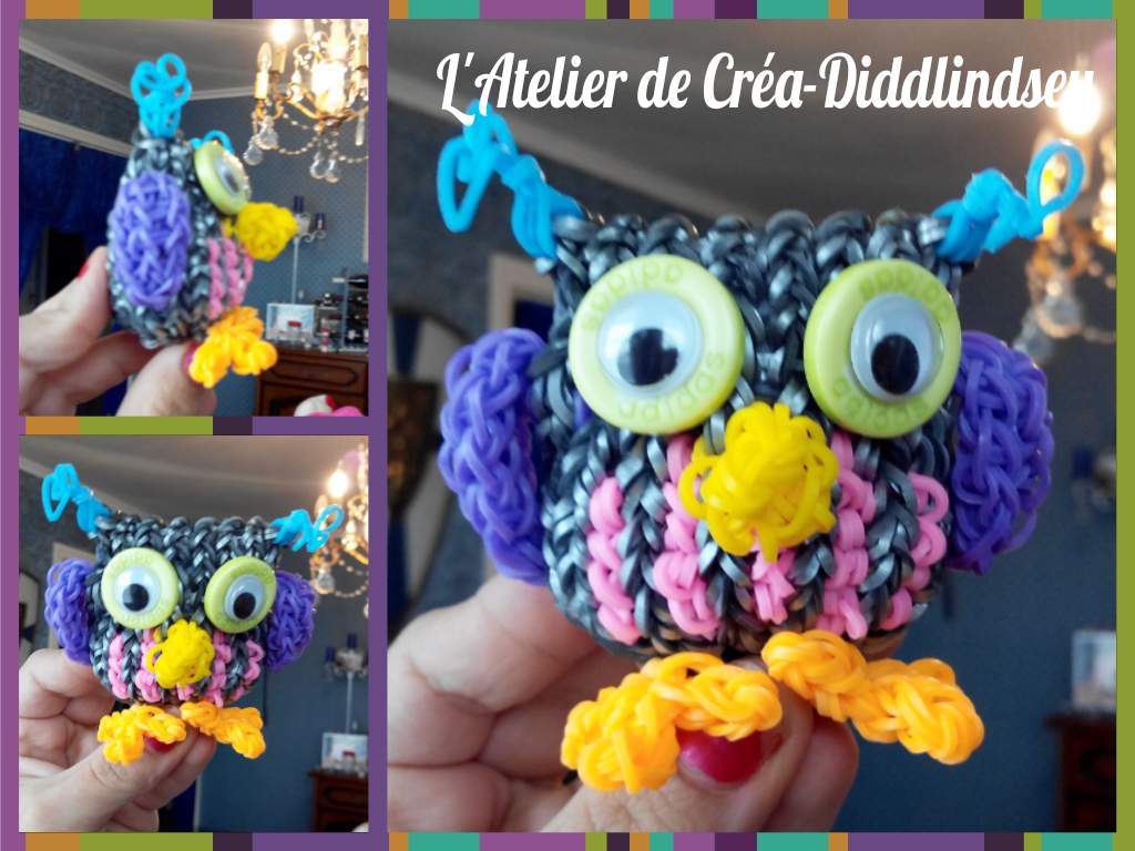 un hibou en élastique Rainbow loom aux couleurs de l'arc-en-ciel - Le blog  de diddlindsey