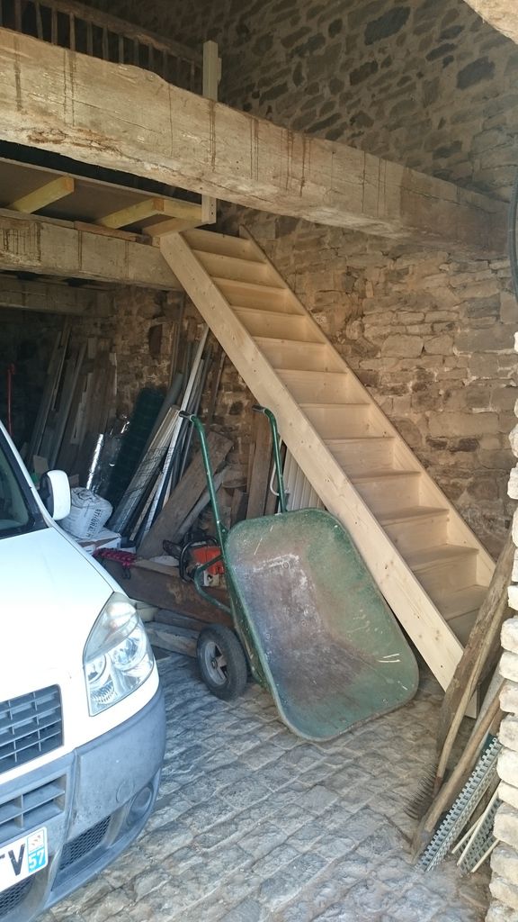 Mezzanine garage - renovation d'une fermette en bourgogne