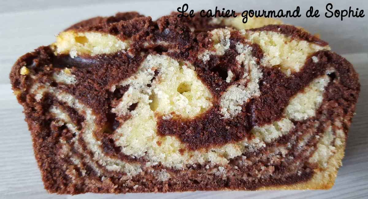 Cake marbré cacao vanille - Le cahier gourmand de Sophie