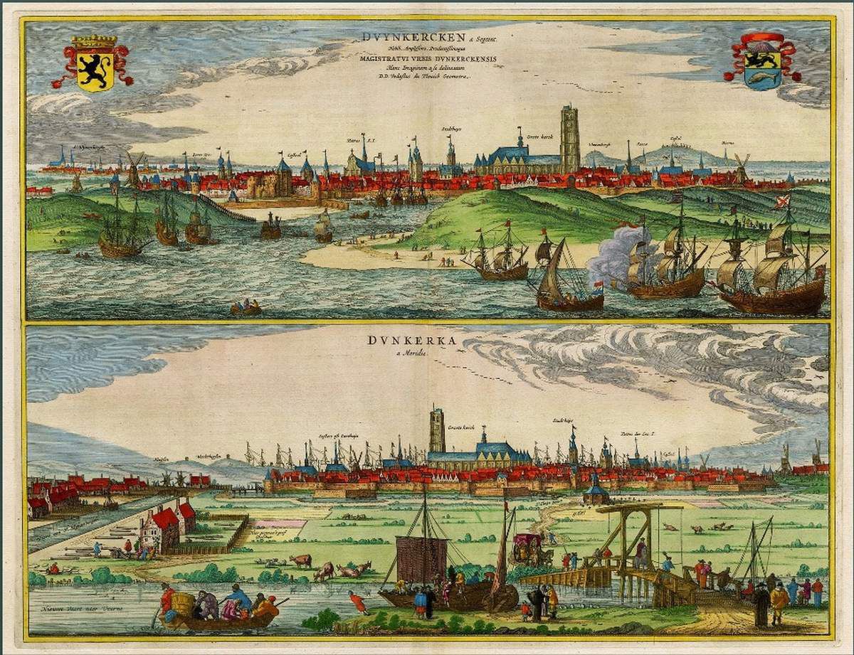(40 ) Plans, cartes et gravures anciennes de Dunkerque .