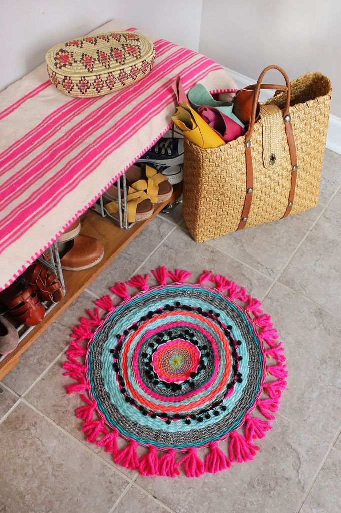 DIY un joli tapis rond - dans mon bocal