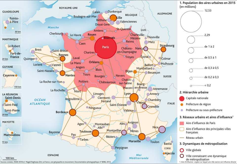 urbanisation et métropolisation en france croquis